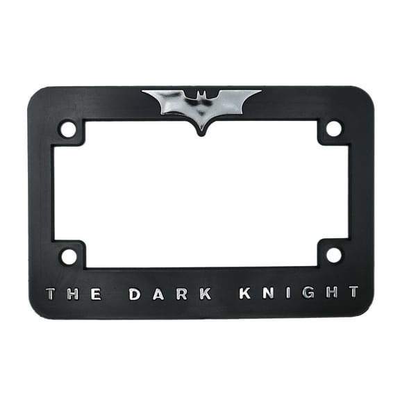 LP Frameworks The Dark Knight 3D Raised License Plate Frame | 1 Pack Motorcycle License Plate Cover | Universal US Motorcycle Black License Plate Holder | Auto Accessories (Motorcycle) (Chrome)