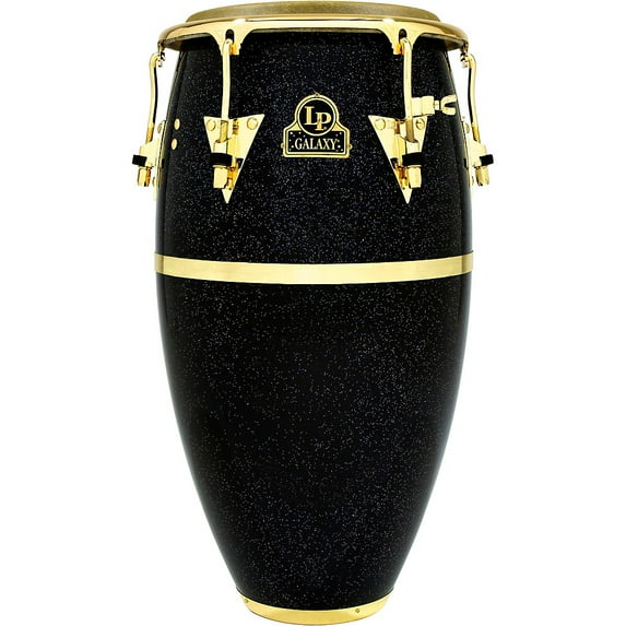 Latin Percussion LP809Z Galaxy Fiberglass Conga - Black Hologram with Gold Tone Hardware