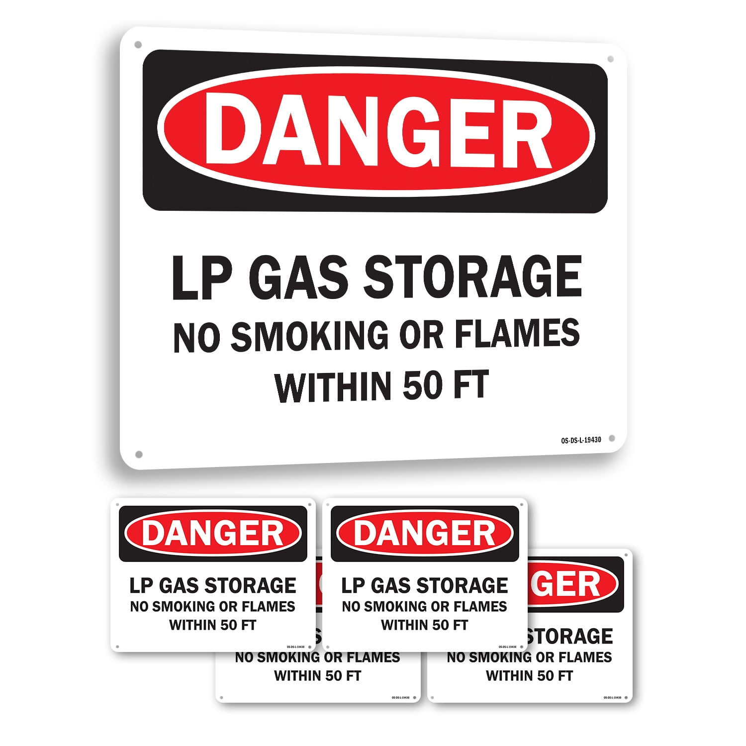 LP Gas Storage No Smoking or Flames with OSHA Danger Aluminum Sign 24 ...