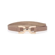 LP | LP by Linea Pelle Women's Skinny Hook and D-ring Stretch Belt, Taupe