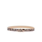 LP | LP by Linea Pelle Women's Snake Print Belt with Multiple Keepers, Natural