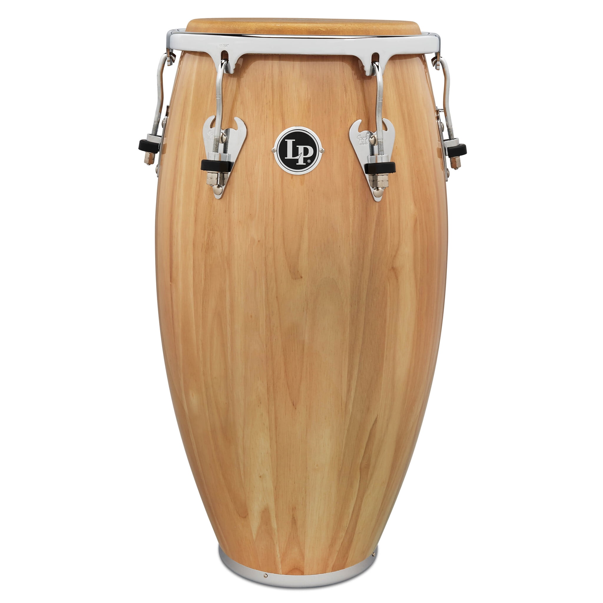 LP Junior Wood Congas with Chrome Hardware and Stand Natural