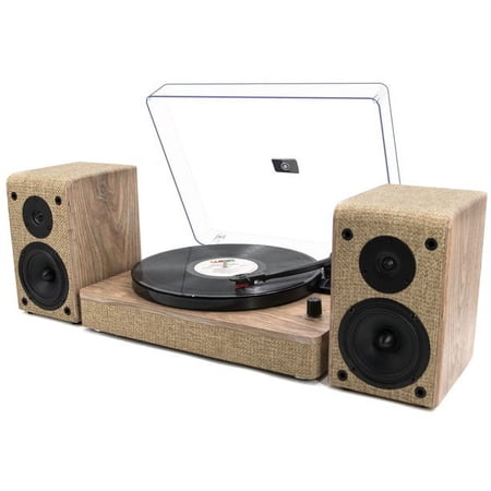 LP&No.1 Bluetooth Turntable HiFi System with Bookshelf Speakers, Retro Belt-Drive Record Player with Adjustable Counterweight, 3 Speed, Solid Light Wood