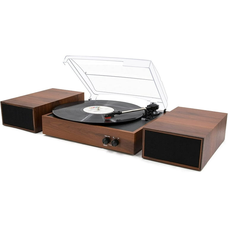 Bookshelf stereo outlet with turntable
