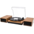 thumbnail image 1 of LP&No.1 Bluetooth Vinyl Record Player with External Speakers, 3-Speed Belt-Drive Turntable for Vinyl Albums with Auto Off and Bluetooth Input,Yellow Wood, 1 of 8