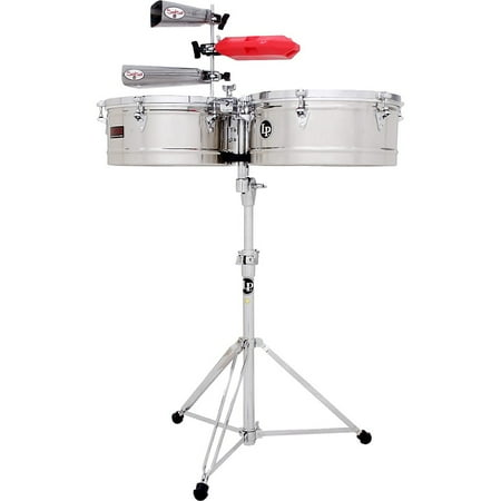 Latin Percussion LP1314-S 13" and 14" Prestige Timbales - Stainless Steel