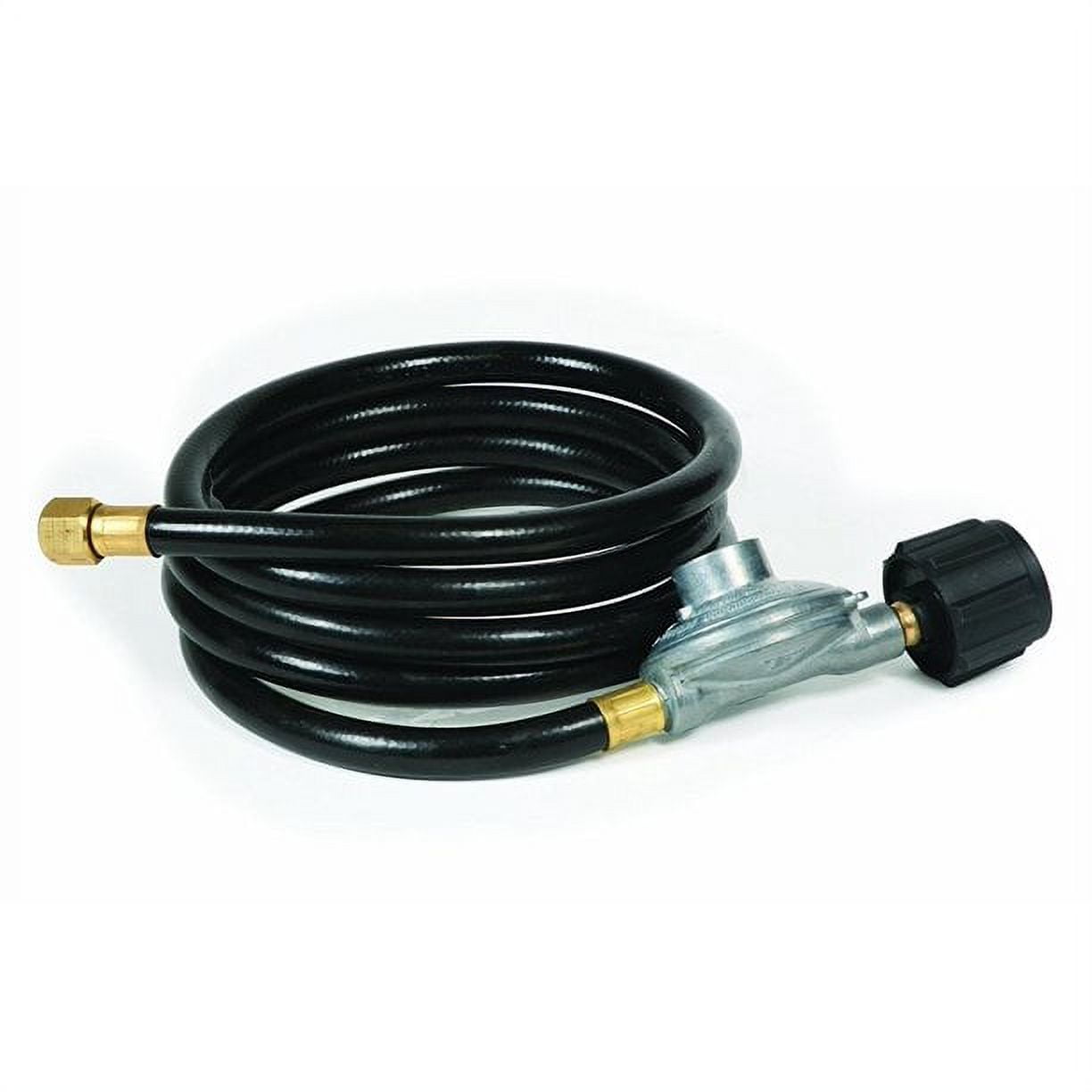Black and Brass Low Pressure Gas Regulator with 8-Foot Hose