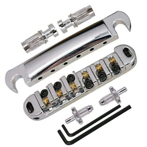 LP SG Roller Saddle Bridge ABR-1 Tune-o-matic Bridge Tailpiece Bridge For Guitar (Chrome) Tailpiece Roller Saddle Bridge