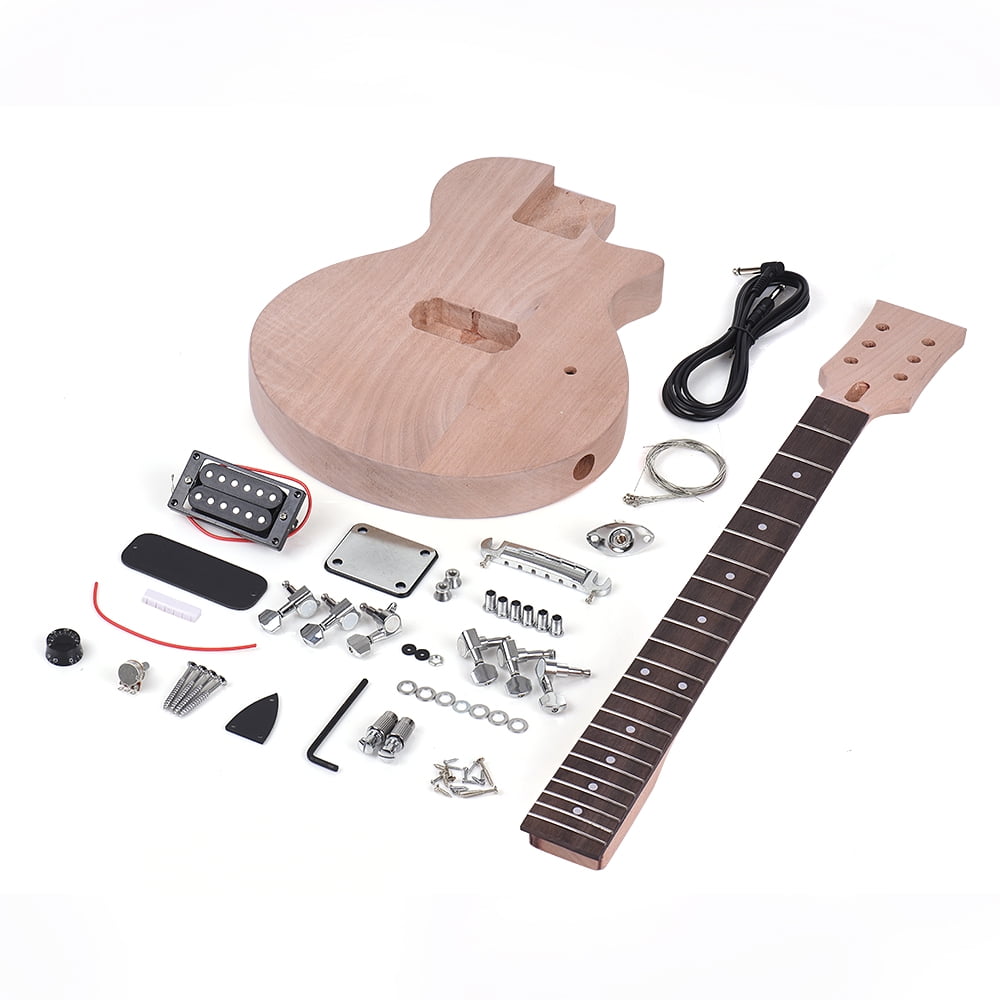 LP Style Unfinished DIY Electric Guitar Kit Mahogany Body & Neck