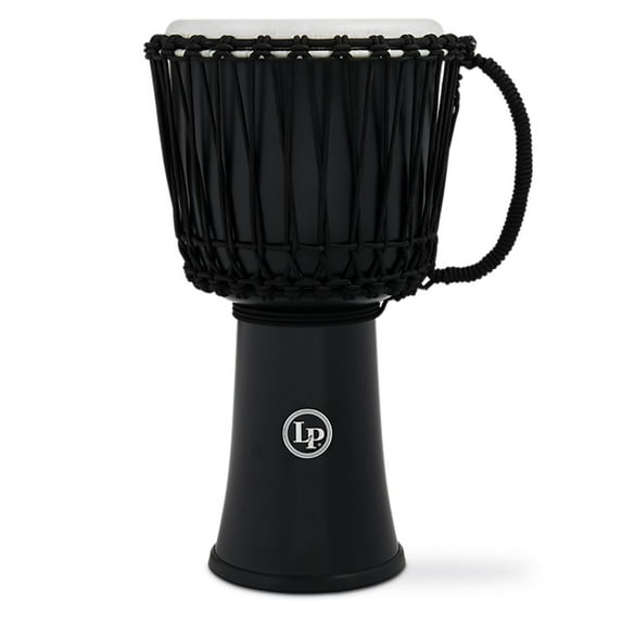 LP World 10 inch Rope Tuned Circle Djembe Black