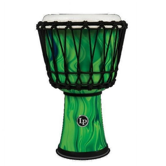 LP World Rope-Tuned Circle Djembe, 7 in. Green Marble