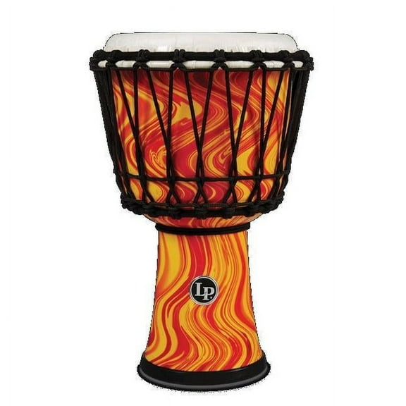 LP World Rope-Tuned Circle Djembe, 7 in. Orange Marble