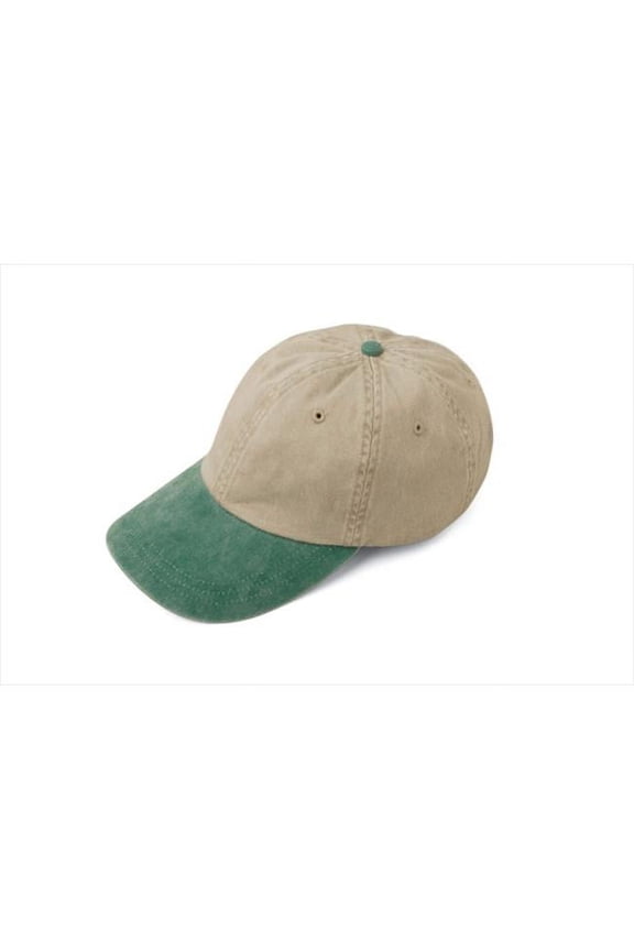 LP103 Optimum-Stone With Contrast Bill 6 Panel Low Profile Cap, Stone, Navy