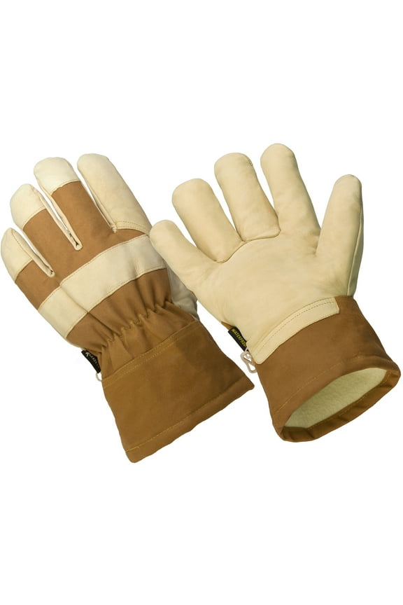 LP2210-L, The Badger, Men's Premium Nubuck Goatskin Leather Palm Gloves, Thinsulate Lined,  100% Waterproof