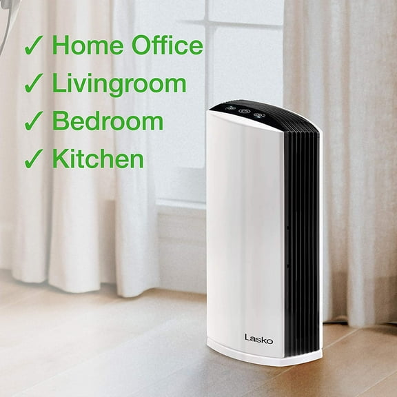 LP300 HEPA Tower Air Purifier - White, 2-Stage Filtration for Smoke, Odors, Pet Dander, and Allergens