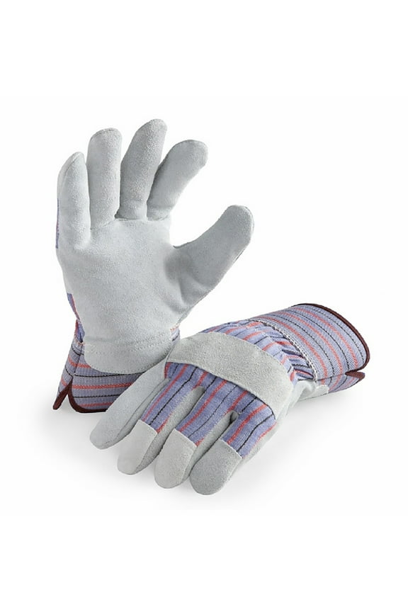 LP4300-L-6PK, Leather Palm Work Gloves, Safety Cuff, 6 Pair Value Pack