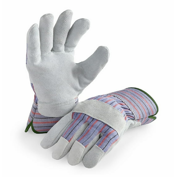 LP4300-M-6PK, Leather Palm Work Gloves, Safety Cuff, 6 Pair Value Pack