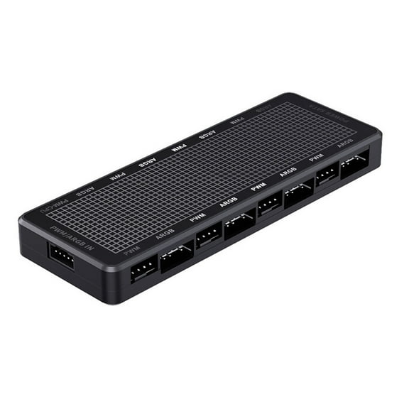 LP8P PC Fan Controller Computer Fan Lighting Control 8Port ARGB Splitter with Easy Cable Management