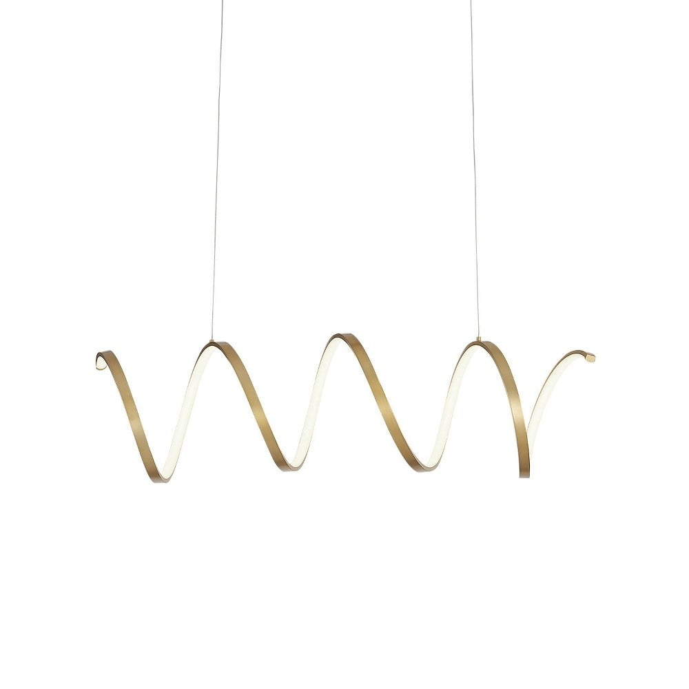 Antique Brass LED Linear Pendant Light