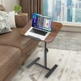 thumbnail image 1 of LPAMEOIU 24in 90°Tiltable & 360°Swivel Desktop Side table,Height Adjustable Mobile Laptop Stand with Hidden Wheels(Walnut), 1 of 11