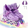 thumbnail image 1 of LPAMEOIU Kids Inline Skates with Light-Up-Wheel,4-Size Adjustable Roller Skates for Girls Boys(Purple,M), 1 of 10