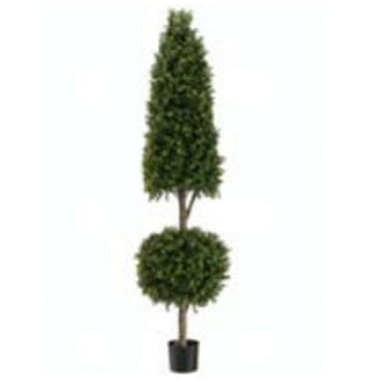 72'' Green Plastic Boxwood Topiary Floor Plant