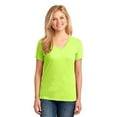 thumbnail image 1 of LPC54V Ladies Core Cotton V-Neck Tees, Neon Yellow - Small, 1 of 1