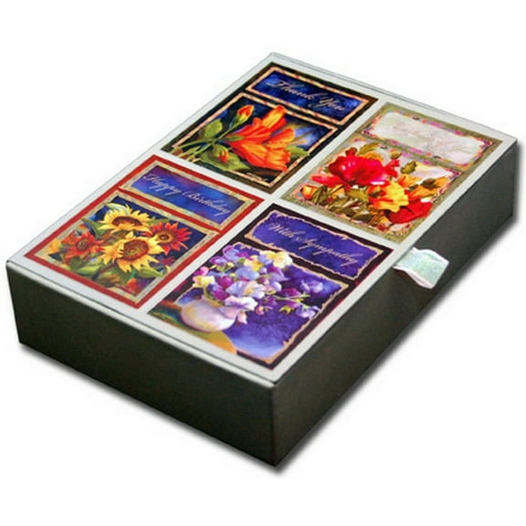 LPG Greetings Beautiful on Silk Box of 16 All Occasion Nancy Dunlap Cawdrey Assorted Greeting Cards