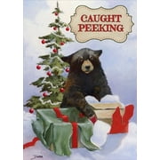 LPG Greetings Caught Peeking Bear Keith Dabb Christmas Card 1 card/1 envelope
