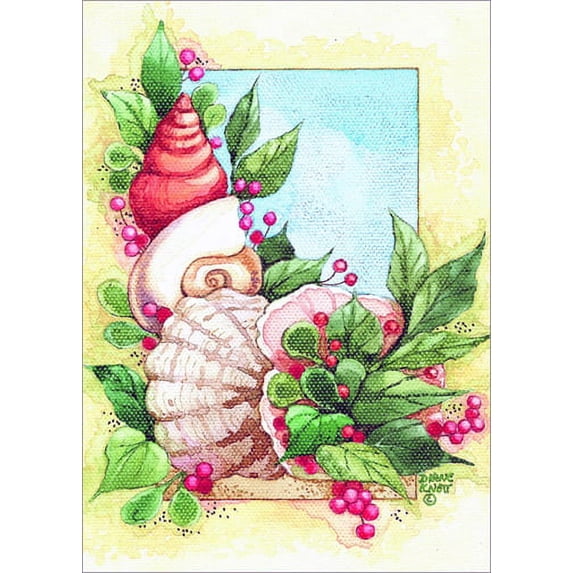 LPG Greetings Coastal Holiday Shells: Diane Knott Warm Weather / Tropical Christmas Card (1 card/1 envelope)
