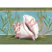 LPG Greetings Conch Shell and Reeds Paul Brent Warm Weather / Tropical Christmas Card 1 card/1 envelope