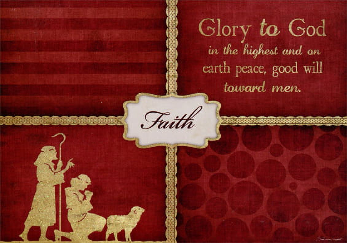 LPG Greetings Glory to God: Stephanie Marrott Deluxe Glitter Religious Christmas Card (1 card/1 envelope)