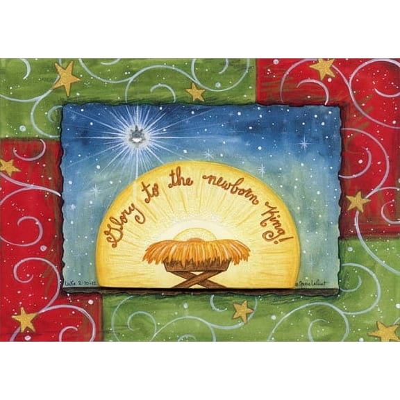 LPG Greetings Glory to the Newborn King Religious Christmas Card (1 card/1 envelope)