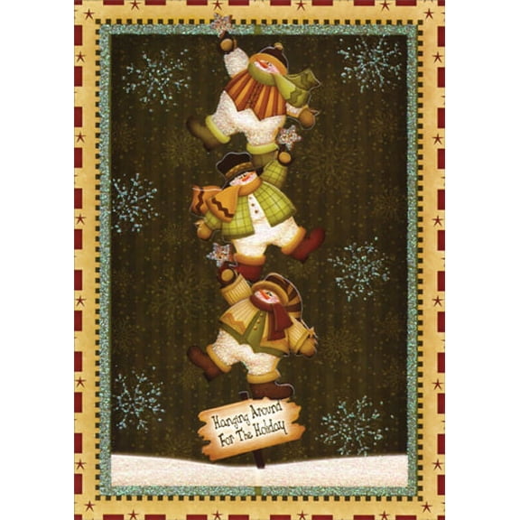 LPG Greetings Hanging Around for the Holiday : Angela Anderson Box of 12 Pop Out 3-D Die Cut Christmas Cards