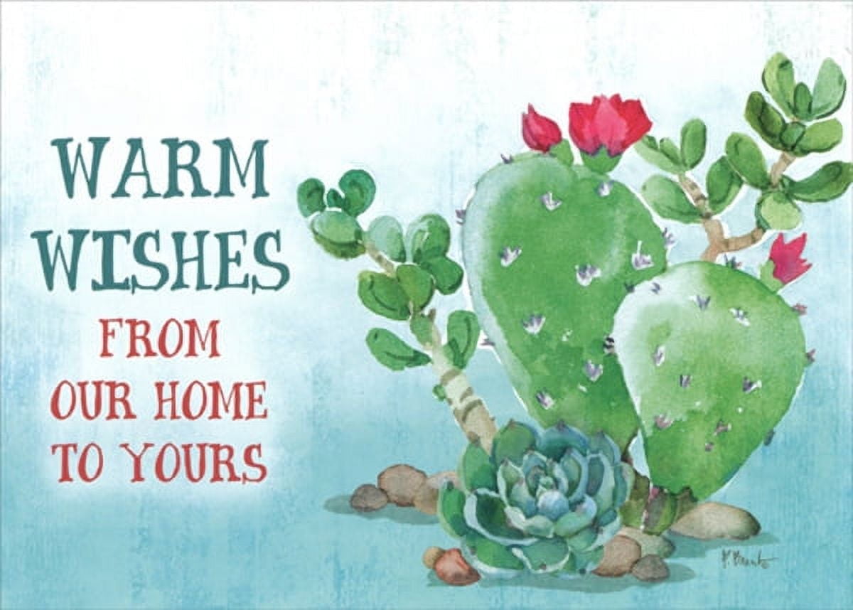 LPG Greetings Holiday Cactus Warm Wishes : Paul Brent Box of 18 Western Christmas Cards