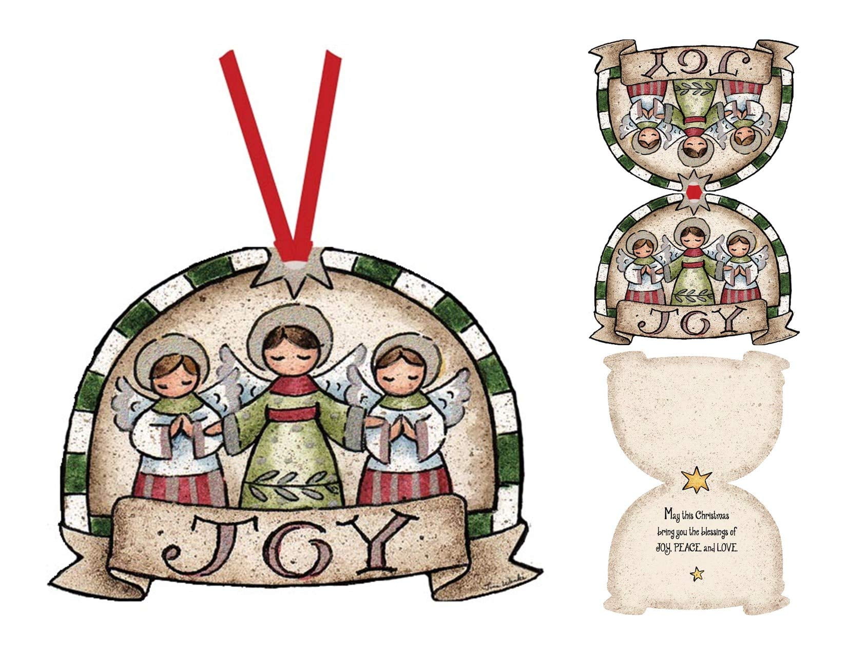 LPG Greetings Joy Angels Keepsake Ornament Box of 12 Tina Wenke Christmas Cards