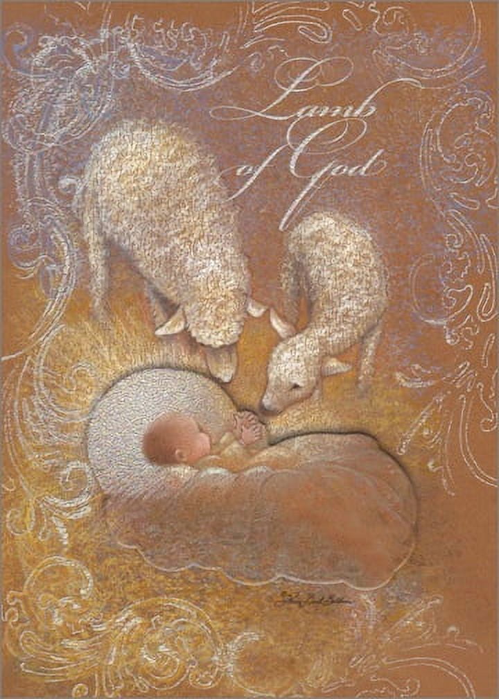 LPG Greetings Lamb of God Tip On Infant: Handcrafted Sherri Buck Baldwin Religious Christmas Card (1 card/1 envelope)