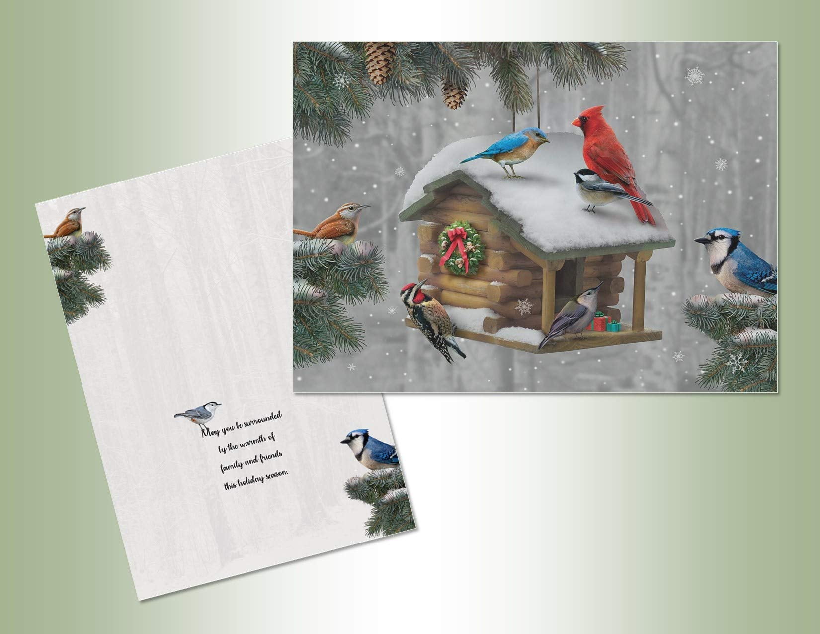 LPG PERFORMING ARTS BOXED CHRISTMAS CARD SET Birdhouse Set of 18 cards with full color inside designs/18 envelopes (1 design per box) (52773)