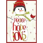 LPG Greetings Peace Love Hope Snowman Amylee Weeks Christmas Card 1 card/1 envelope
