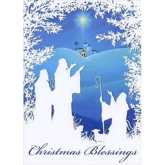 LPG Greetings Shepherds Keeping Watch Silhouette: Sarah Summers Religious Christmas Card (1 card/1 envelope)