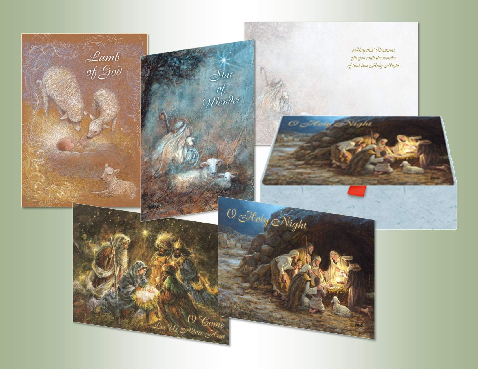 LPG Greetings The Christmas Story 20 Assorted Religious Christmas Cards in Keepsake Box