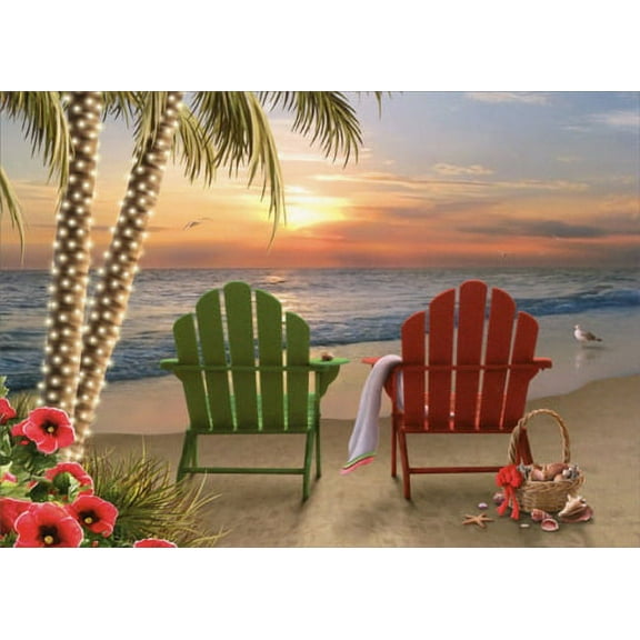 LPG Greetings Two Adirondack Chairs Alan Giana Christmas Card (1 card/1 envelope)