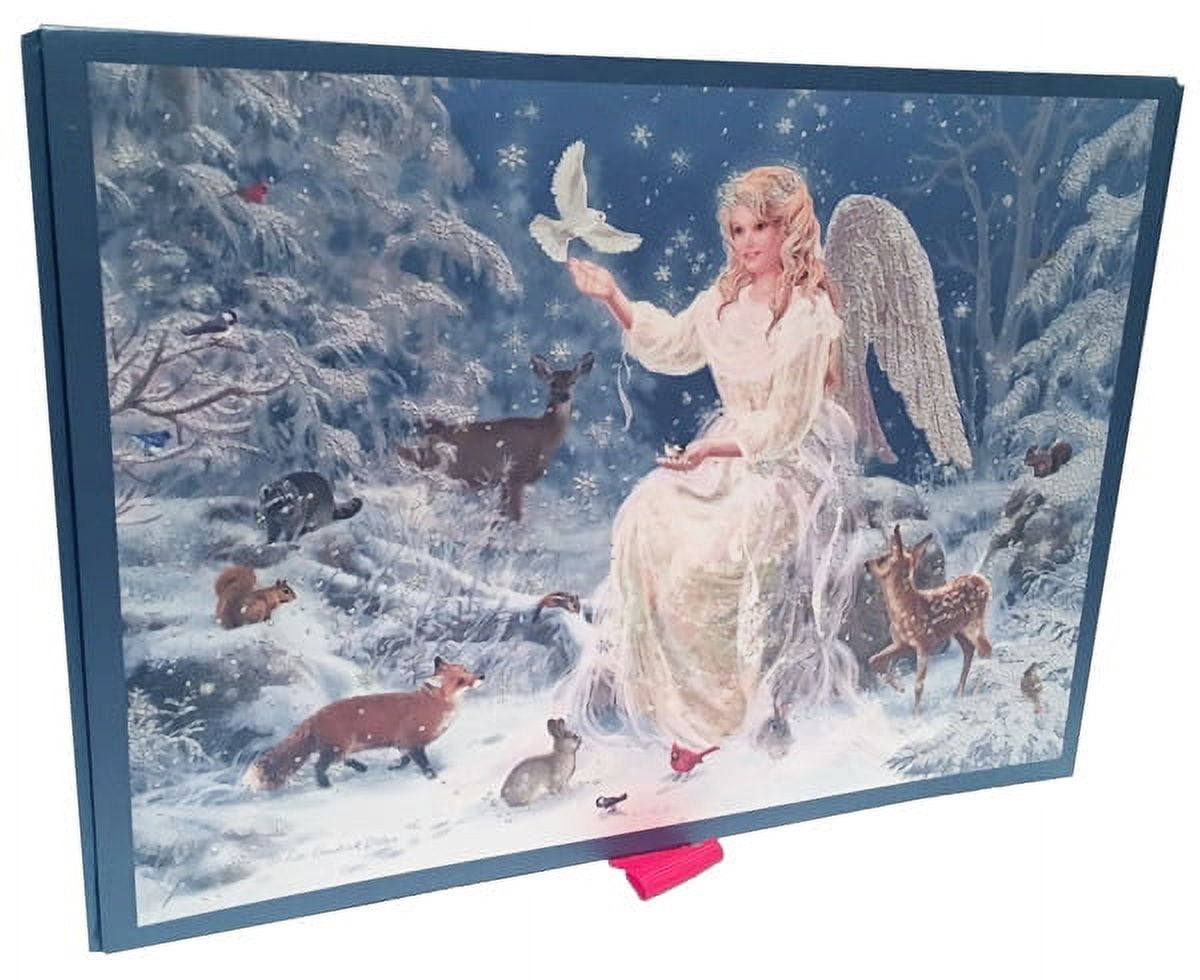 LPG Greetings Winter's Angel Glitter Keepsake Box of 14 Liz Goodrick