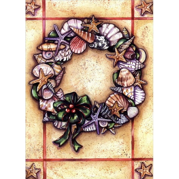 LPG Greetings Wreath of Shells Holiday Card