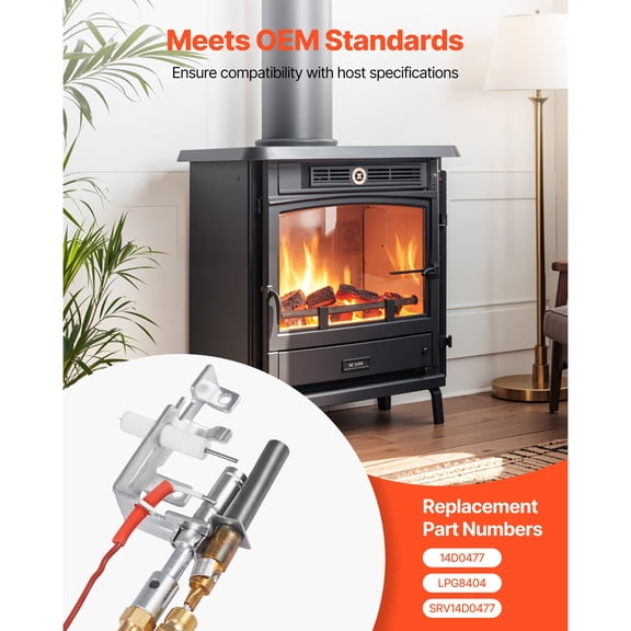 LPG8404 SRV14D0477 Gas Pilot Assembly Kit Compatible with Lexington Forge Majestic Martin Monessen Fireplace Models