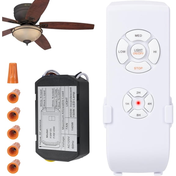 LPHUMEX Ceiling Fan Light Remote Control Kit with Ultra-Small Receiver Speed, Timer & Control, Universal Compatibility for AC Motor Hunter/Honeywell/Hampton Bay/Other Fans