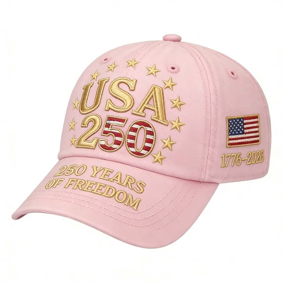 LPKRT 250Th Anniversary Baseball Cap Embroidered Upf 50+ Breathable Sun Hat Trendy Adjustable Dad Hats Pink