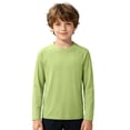 thumbnail image 1 of LPKRT Boys Long Sleeve Swim Shirt - Upf 50+ Rash Guard With Raglan Sleeve, Solid Color Summer Sun Protection for Kids 3-14 Years(Light Green2-140(9T-10T)), 1 of 9