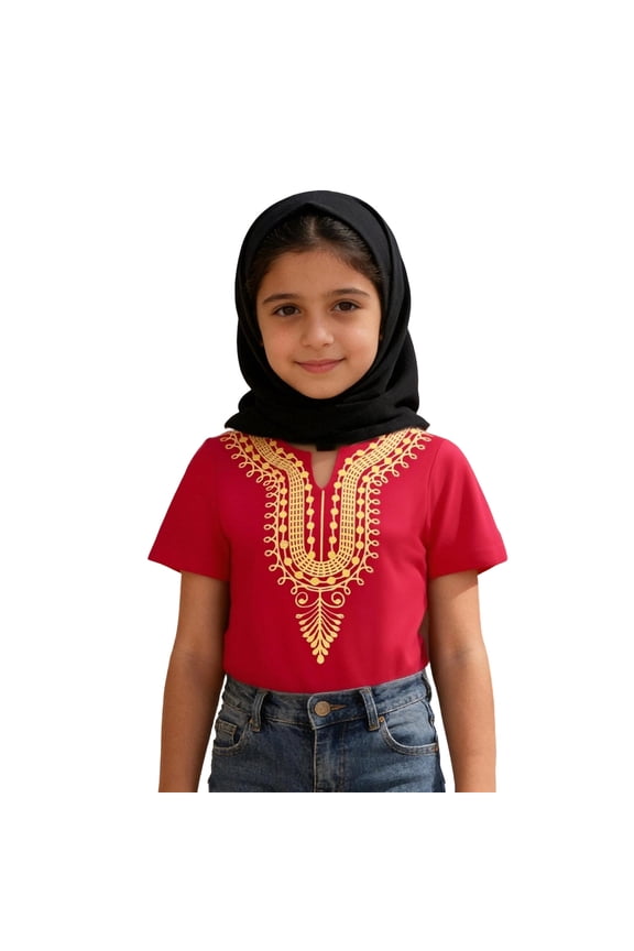 Boys Short Sleeve Shirts Embroidered Stylish Shirt Tops Children Classic Fit Comfort Summer Outfits Shirt Red 2-3 Years