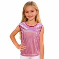 thumbnail image 1 of LPKRT Girls Glitter Sleeveless Tank Top Classic Fit Crewneck Metallic Dance Shirt Trendy Comfortable Party T-Shirt Hot Pink 160, 1 of 6